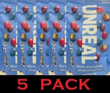 5x Unreal Dark Chocolate Peanut Gems 5 oz Bag - 5 PACK