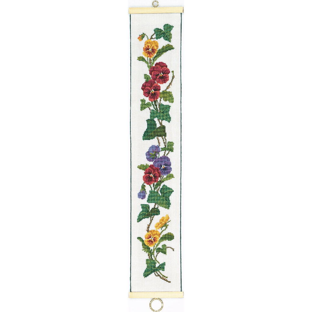Eva Rosenstand counted cross stitch kit ""Pansy"", 10x65cm, DIY