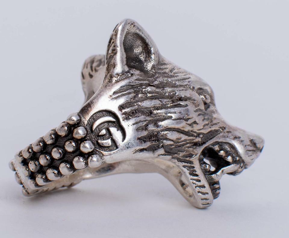 Gucci Silver Sterling Anger Forest Wolf Head Ring Size: GUCCI 15