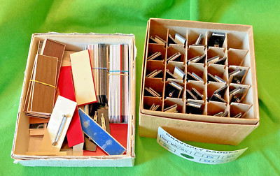BOX OF 46 Gravoply Badges 5/8 X 2.5  Blk wht Blanks For Engraving Xtra Assorted