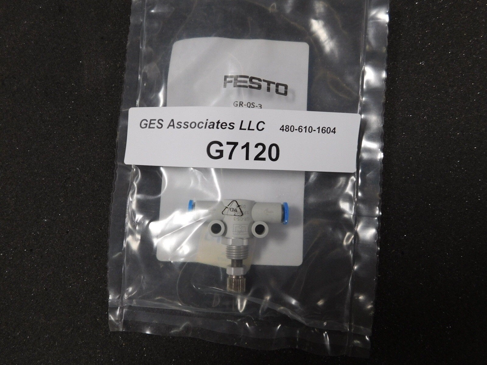 Festo GR-QS-3 Speed Control Valve, Quick Connect