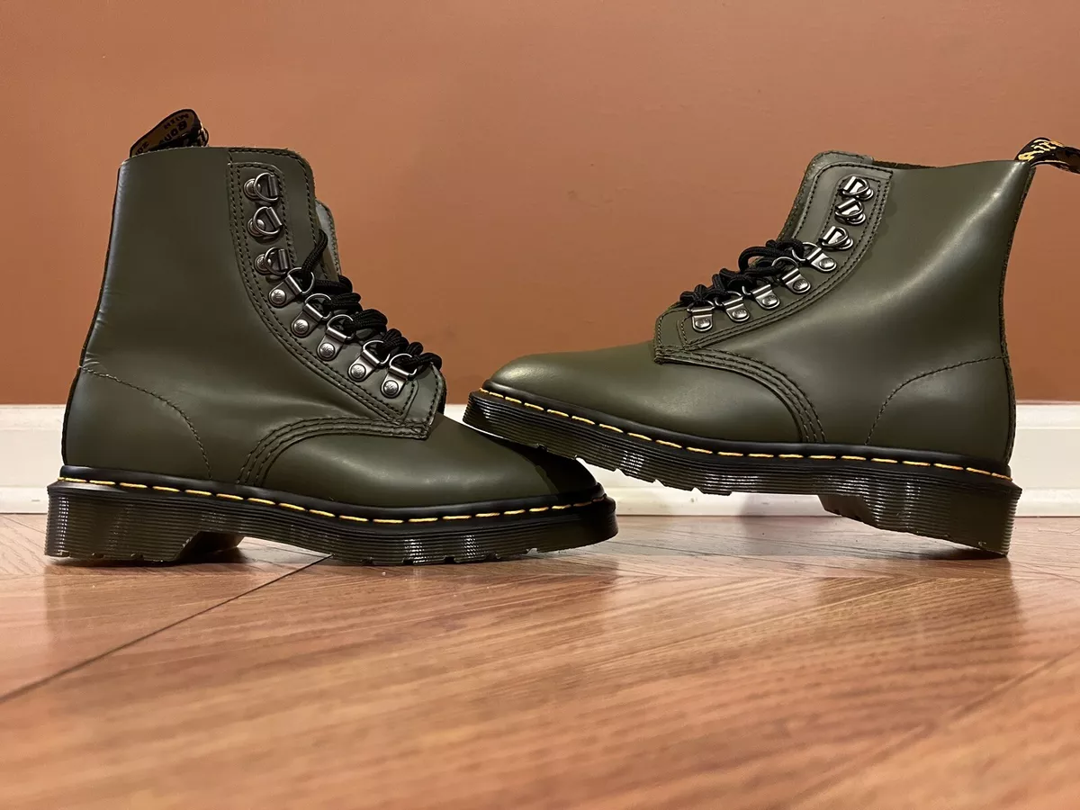 Dr Doc Martens 1460 Pascal Verso Khaki Green Boots Womens 5 UK 3