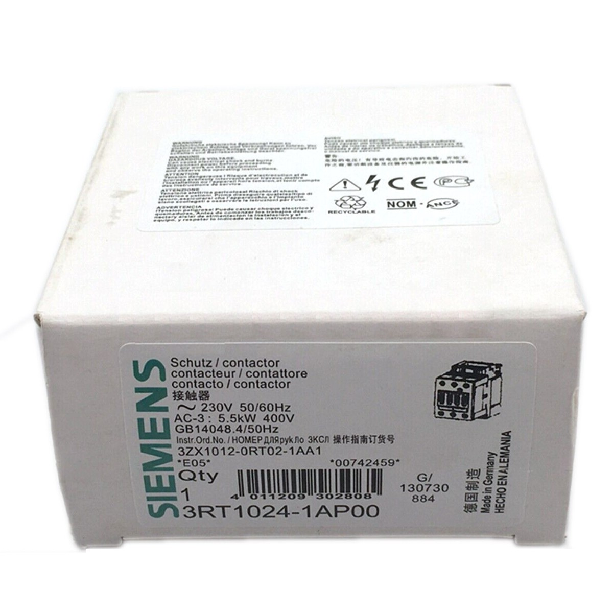 Contacteur SIEMENS 3RT1024-1AP00 230V - Neuf, Origine Chine