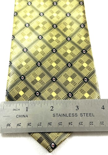 Corbata Burdeos Para Hombre Brillante Dorado Satinado Diseñada en Francia - Imagen 3 de 4