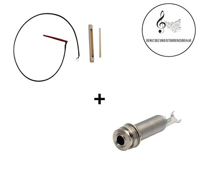 Klinkenbuchse 6,3 mm Endpin + Tonabnehmer Steg für Saz Baglama Divan Instrument