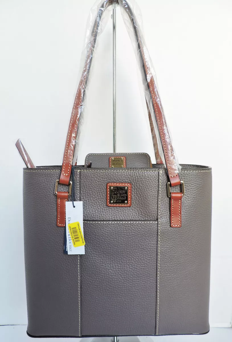 Dooney Bourke Small Lexington Elephant Gray Pebbled Leather Coin
