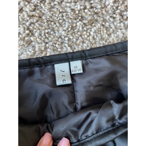 Jigsaw satin Black Midi Skirt Pleated A-Line Career Party Cocktail Size 8 US - Picture 4 of 9