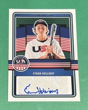 2023 Panini USA Stars & Stripes ETHAN HOLLIDAY Blue AUTO Autograph 15U-EH