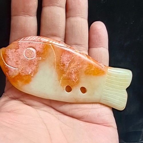 Chinese jade,collectibles, manual sculpture,Ancient jade fish statue pendant 609 - Picture 4 of 7