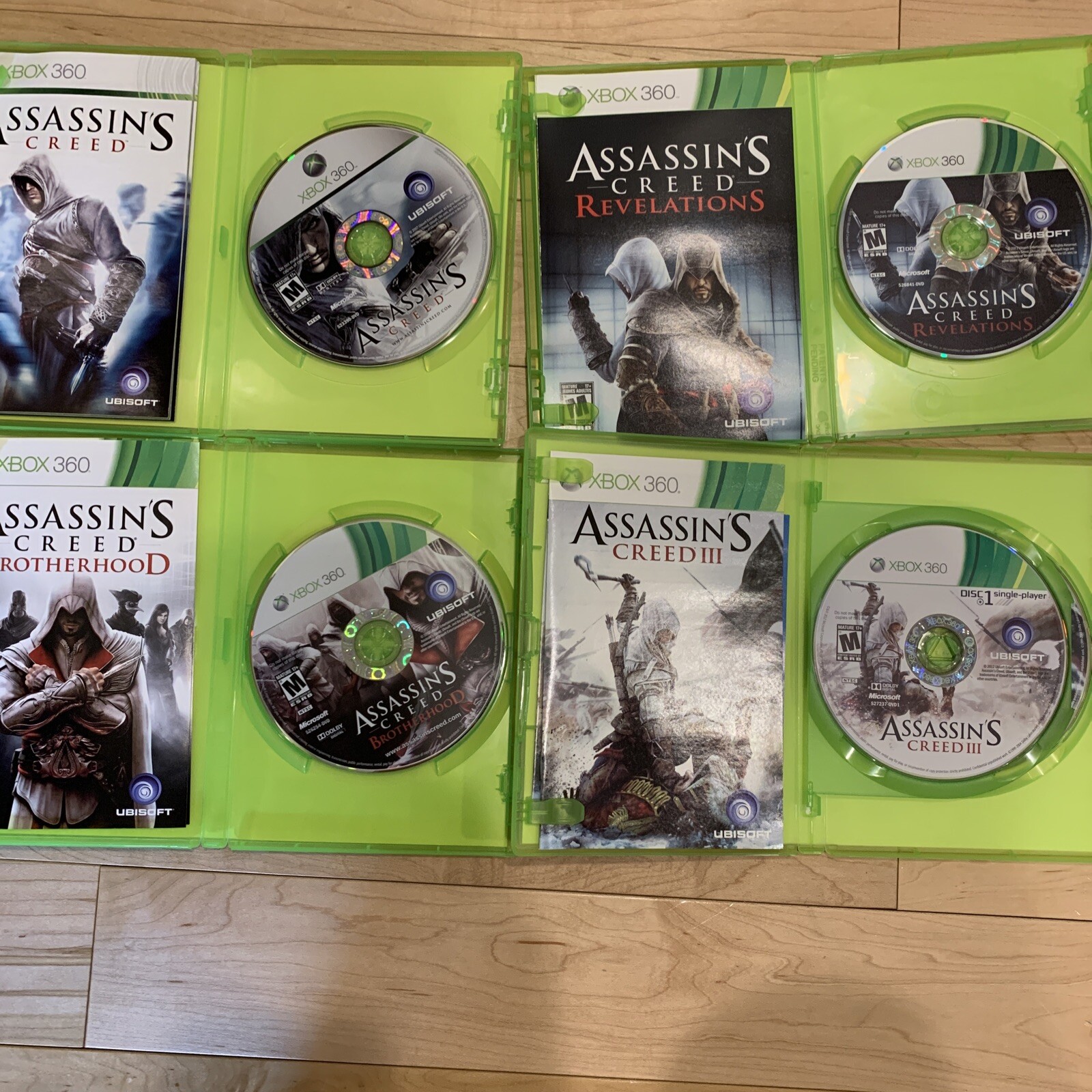 Assassin's Creed XBOX 360 Game Bundle 2, 3 + Brotherhood & Revelations Fast  Ship