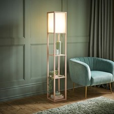 Standard Wooden Floor Lamps for Living Room Standing Storage Shelf Reading Light