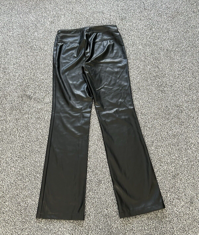 De Toi Women's Black PVC Leather Look Trousers Pants Ladies