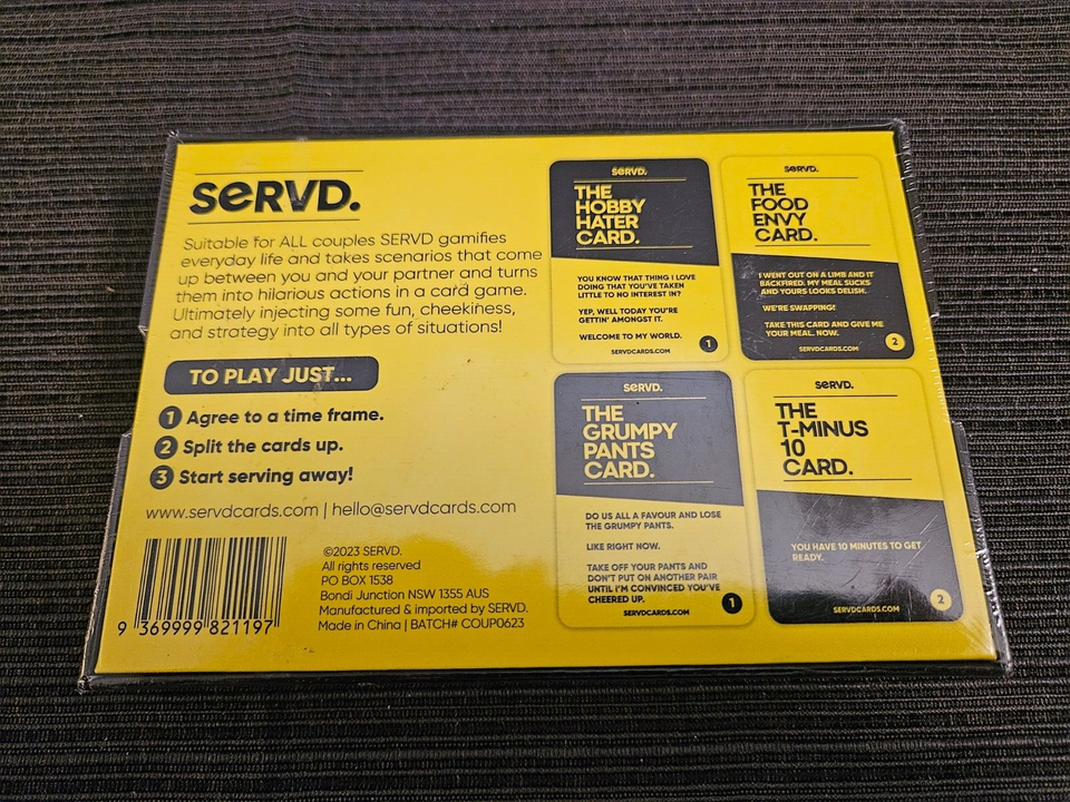 SERVD "COUPLES" Card Game for Adults 18+ Sealed 2013 Edition eBay