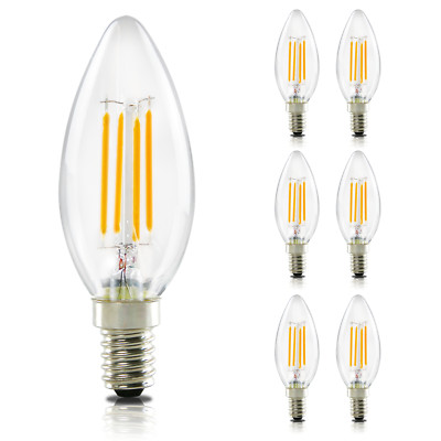 ZMH Filament Birne E14 Glühbirne 4W 2700K 6/10 Stück Warmweiß Retro Edison C35