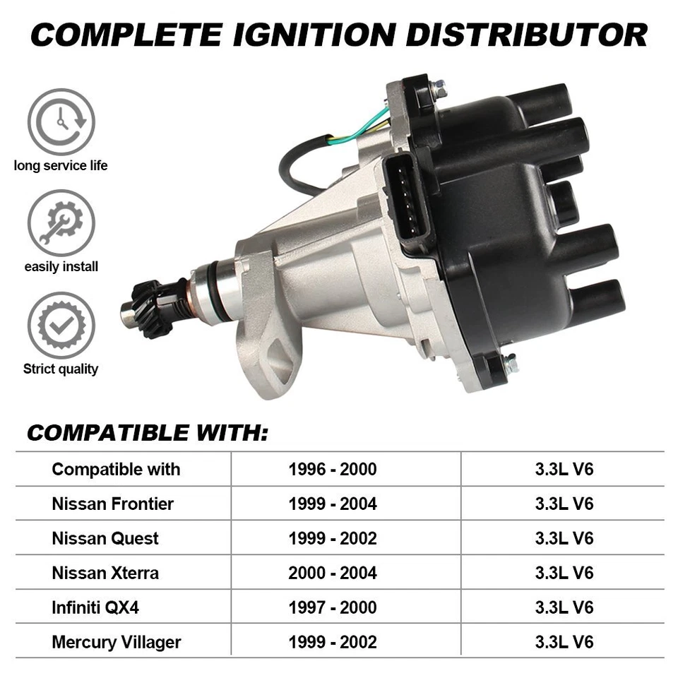 Ignition Distributor For Nissan Pathfinder 1996 1997 1998 1999 2000 3.3LV6 - Image 2 of 4