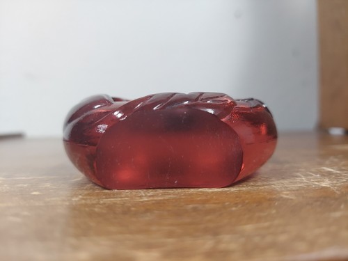 Fenton Cranberry Glass Clock Flower Table Top Clock 3" x 2 3/4" New Battey VGUC - 第 5/10 張圖片