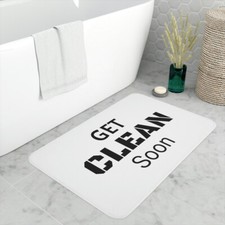 Memory Foam Bath Mat Get Clean soon Funny bath mat
