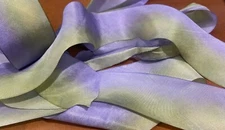 silk ribbon 1.5" bias hand dyed 1yd made in USA lavender green
