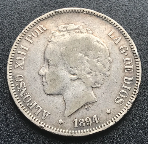 50 céntimos. plata. alfonso xiii. 1894 - pgv *9 - Compra venta en