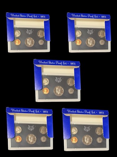 (Lot of 5) 1972 United States Clad Proof Coin Set - As Is - 第 1/4 張圖片