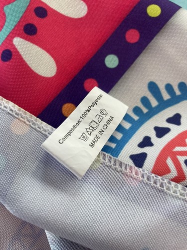Beautiful Fun Bright Multi-colored Boho Hippie Rectangular Table Cloth 60x120 - Picture 5 of 6