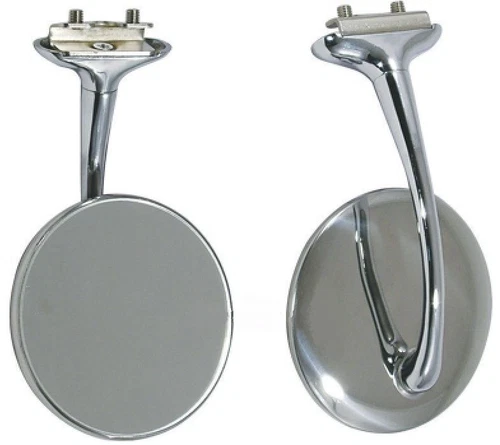 4" Long Arm Peep Mirror Outside Rear View Door Frame Hot Street Rat Rod Pair
