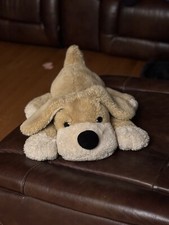 Brown Dog Plush Lying 18 Inch Long Stuffed Animal Toy