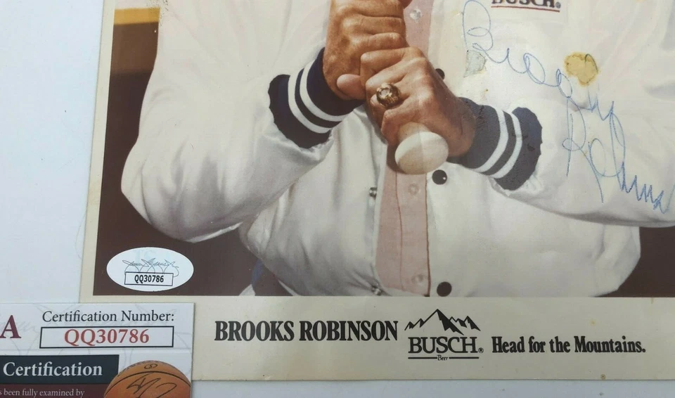 Brooks Robinson Busch Beer Autograph Signature JSA Authentic 8"x10" Photo - Image 3 of 3