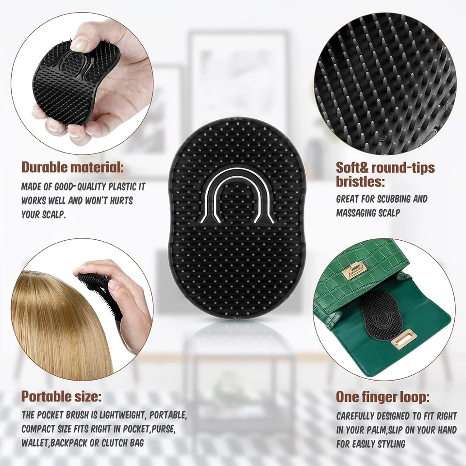 Boao 12 Packs Men'S Hand Combs with Portable Soft Scalp Massage Brush for Hair, - Image 4 of 4