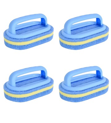 Schwamm mit Griff, Handschrubber, Reinigungsbürste ideal für Badezimmer, 4 Stück