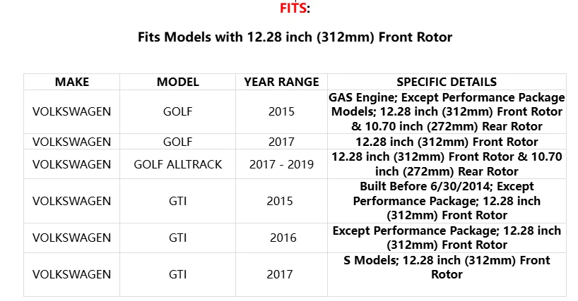 Rotores de freno de disco delanteros y traseros + pastillas de cerámica para Volkswagen VW GTI 2015 16 2,0 L Foto 2 de 4