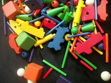 Play Skool Wood Building Blocks Assorted Colors Shapes Cars Vintage Lot 150 pc