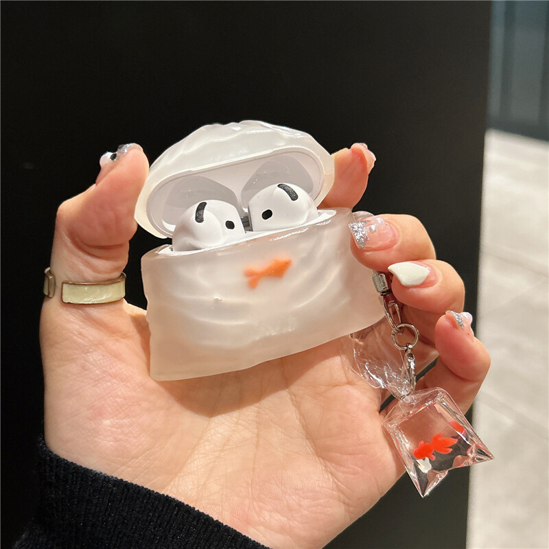 Airpods 2/3/4 Protective Case Gold Fish Bag Soft Cover for AirPods Pro Earbuds-image