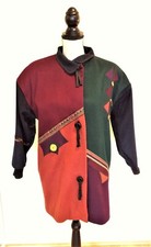 Marylou Ozbolt Storer Wool Color Block Coat Jacket Small