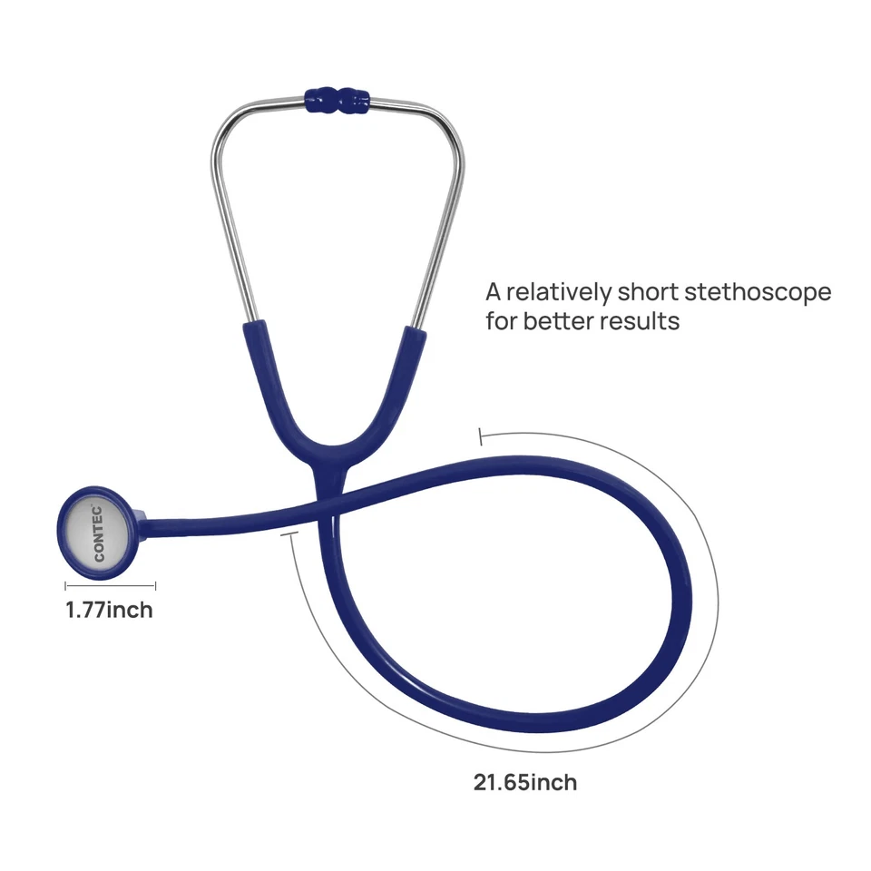 CONTEC SC12 Einzelkopf-Stethoskop aus Zinklegierung, 3 Farben optional, neu - Bild 4 von 4