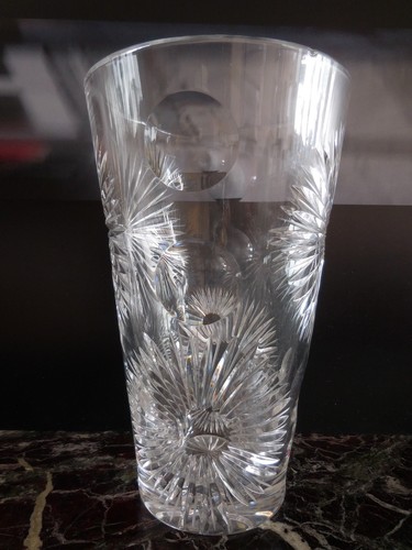 3 Vases Glass Crystal Art Deco Design 20th Signature Engraving Pn France - Picture 2 of 12