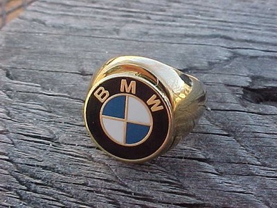 BMW LOGO GOLD CHROME RING #9 NOS HI- QUALITY CLASS