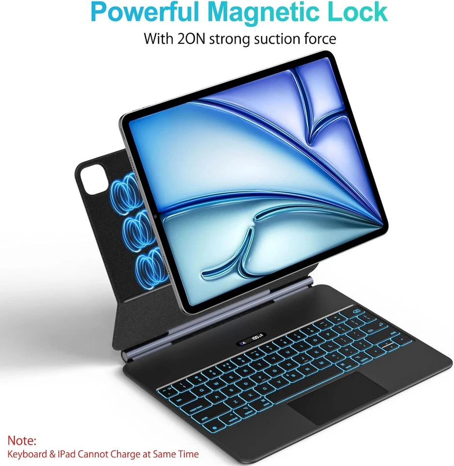 BLACK🔥NEW iPad Air 11" M3 2025-M2 2024 Backlit Magnetic Magic Keyboard Case - Image 4 of 4