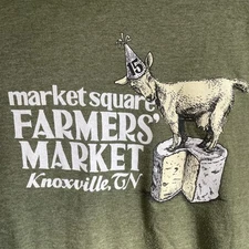 Knoxville Farmers Market Goat 15 Years Green XL Tshirt