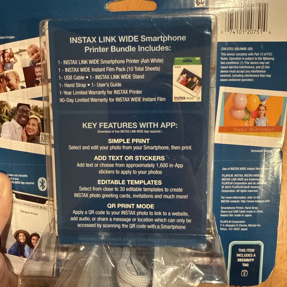 Fujifilm Instax Link Wide Smartphone Printer Bundle w/Film Pack (10 Sheets) NEW! - Image 4 of 4