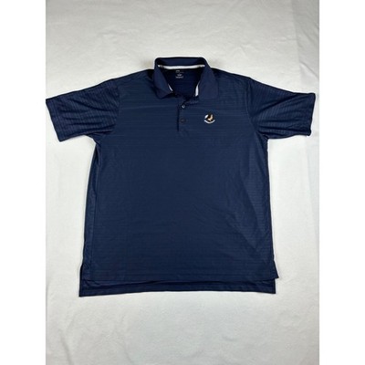 Adidas Golf Mens ClimaCool Polo Shirt Navy Blue Metacomet Striped Large L