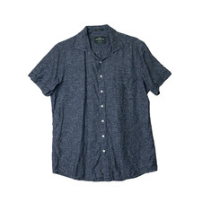 Rodd  Gunn Shirt Mens M Medium Sports Fit Chalkboard Ellerslie Linen Made Italy