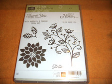 STAMPIN-UP FLOURISHING PHRASES Stamp Set Dies 18 PC DIES FREE SHIP NEW