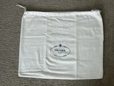 Prada Drawstring Dust Bag White Cotton, 15"x 19"