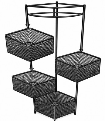 Bellevous 4-stufiges Drehregal   360° Storage Rack platzsparend Schwarz