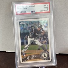 2011 Topps Chrome Chris Sale Chicago White Sox Rookie Card PSA 9 ? #205. rookie card picture
