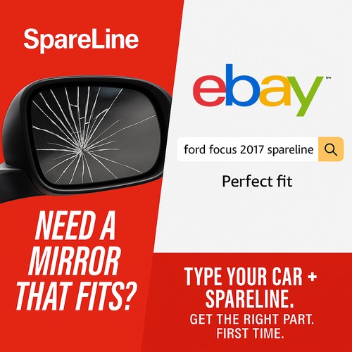 Wing Mirror Glass Adhesive Convex Right Driver For Toyota Hiace 2005-2012 - Afbeelding 5 van 7
