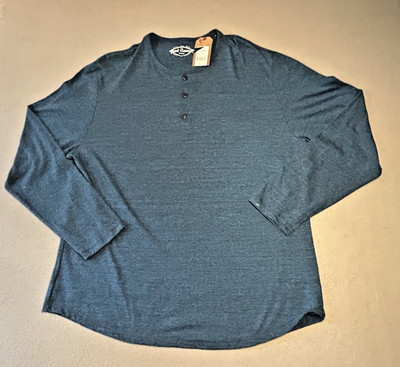 Red Camel Mens Blue Cotton Sweater Solid Round Neck Pullover Long Sleeve XX LARG