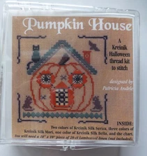 Kreinik Hardanger Pumpkin House Halloween Silk Thread Kit