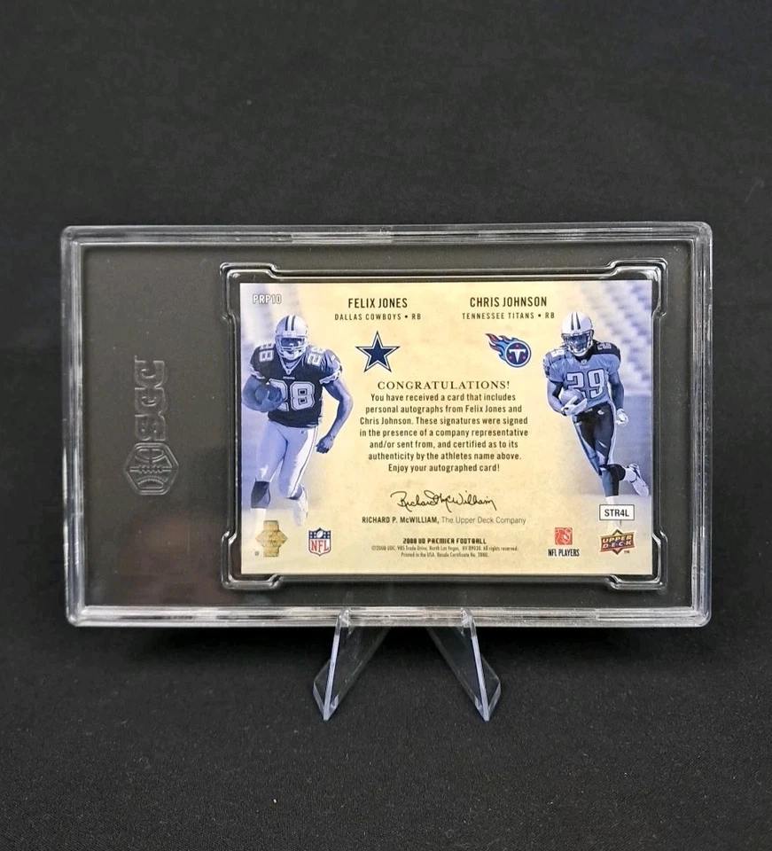 2008 UD Premier #PRP10 Chris Johnson Felix Jones Premier Pairings /50 SGC 9 - Image 4 of 4